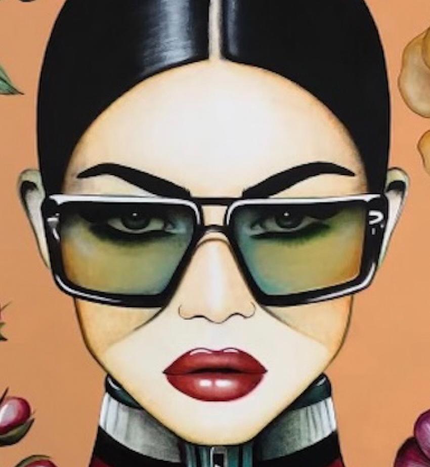 Figurative, Porträt, Sonnenbrille, Pop, Cupcake Couture, Anja Van Herle_Acryl im Angebot 7