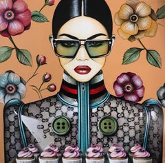 Figurativo, Ritratto, Occhiali da sole, Pop, Cupcake Couture, Anja Van Herle_Acrilico