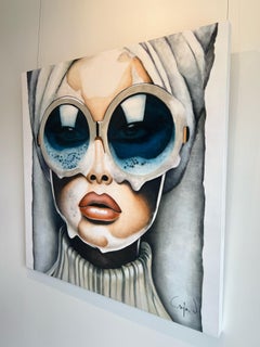 Figurative/Portrait/Sunglasses/Pop_Bubble Bliss, Anja Van Herle_Acrylic