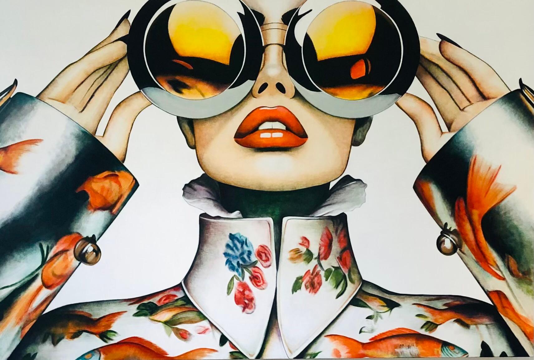 ANJA VAN HERLE
"Sunset Style"
Acrylic on Wood
40 x 60 inches

Born in Belgium in 1969, Anja Van Herle combines a European sense of high fashion in her artwork with an American sense of wonder. Her childhood years were devoted to exploring the