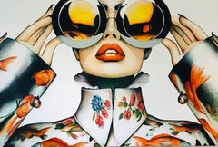 Figurative/Porträt/Sonnenbrille/Pop_Sunglasses/Pop_Sunset Style, Anja Van Herle_Acryl