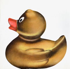 Plucky Duck, 2022_Anja Van Herle_Acrylic on Panel_Pop Art/Disco/ Rubber Duck