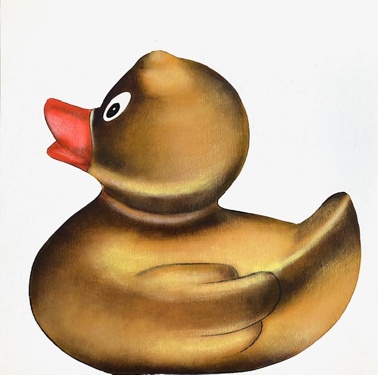 ANJA VAN HERLE
"Plucky Duck"
Acrylic on Panel
12 x 12 inches.

Born in Belgium in 1969, Anja Van Herle combines a European sense of high fashion in her artwork with an American sense of wonder. Her childhood years were devoted to exploring the