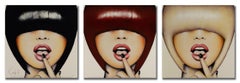 "Too Long Three" von Anja Van Herle, Signiertes 2015 Triptychon von Pop-Porträts