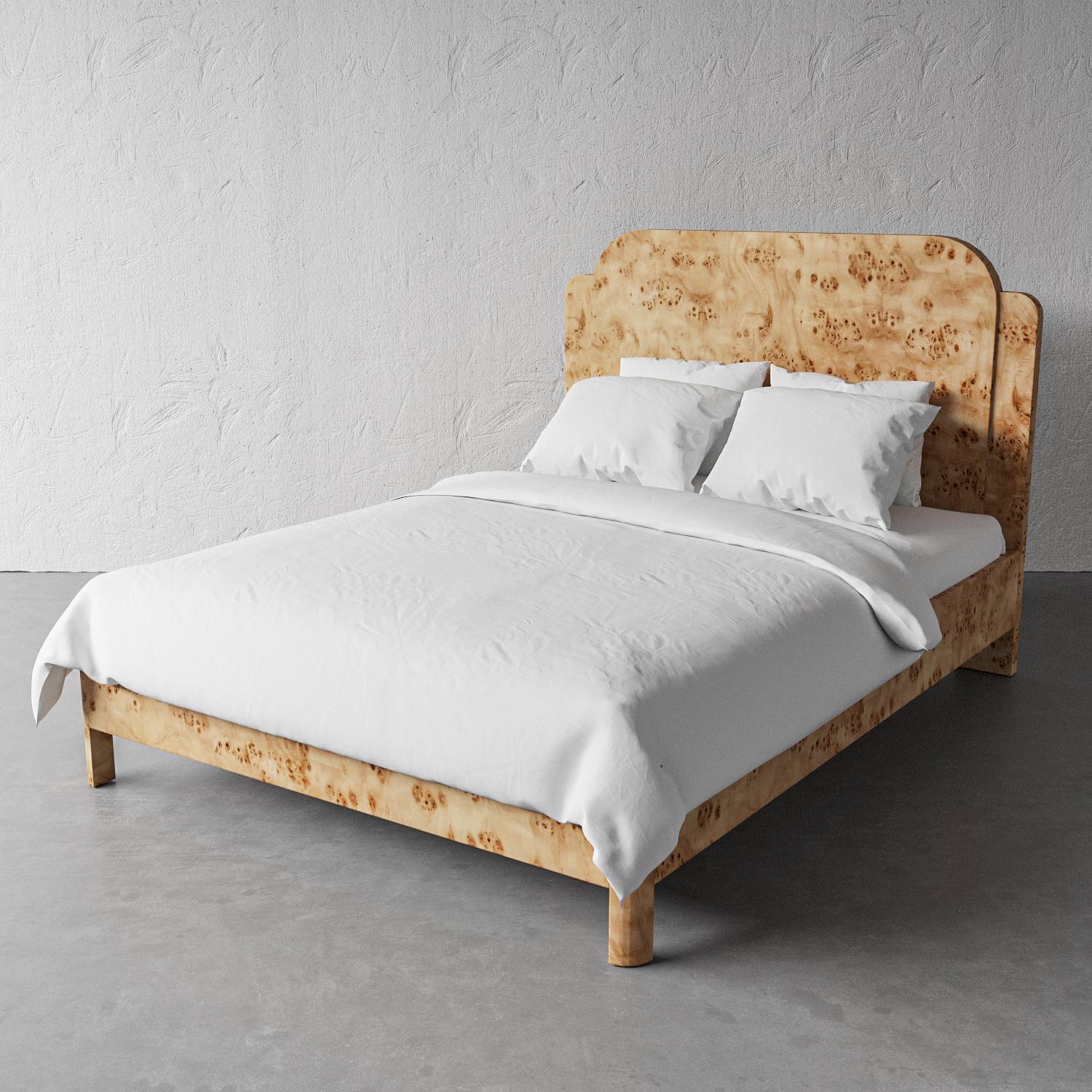 "Anjou" Minimal Natural Mappa Burl Bed Frame 'King' by Christiane ...