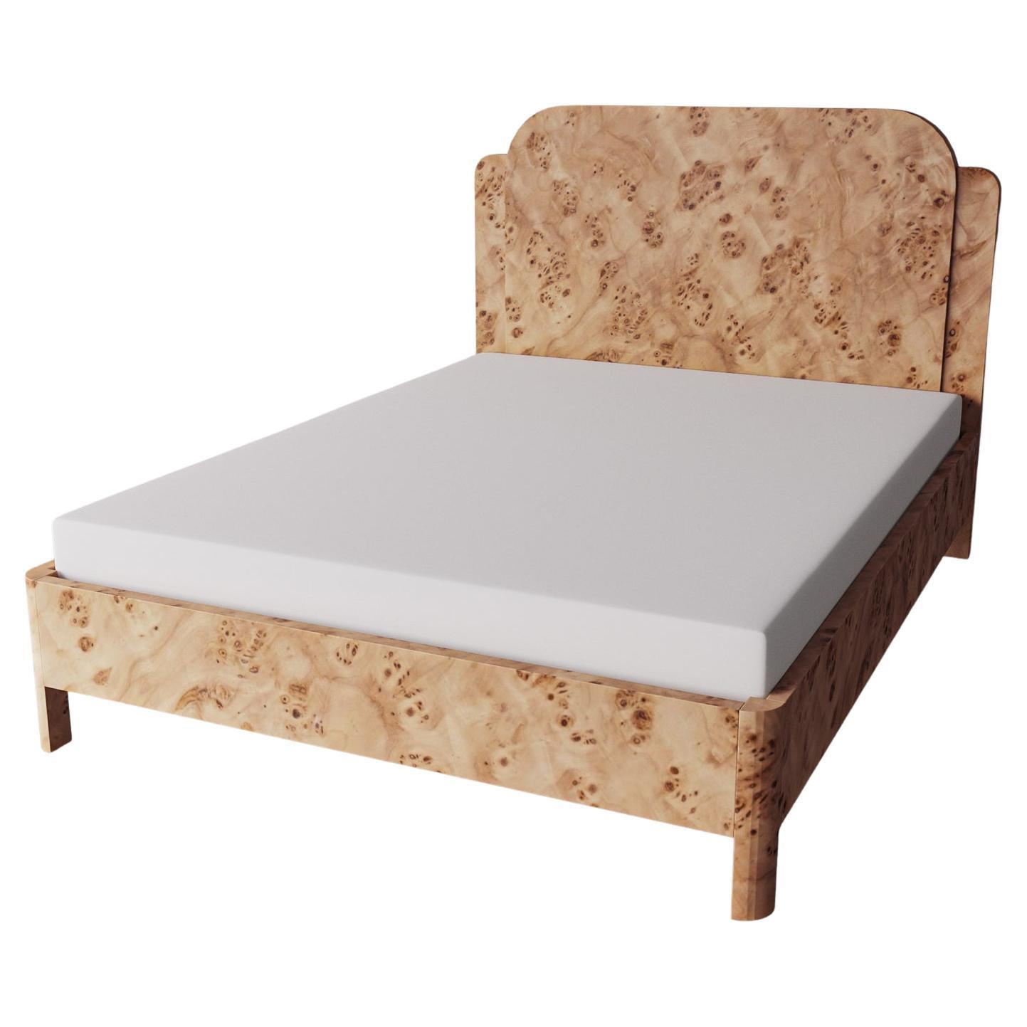 "Anjou" Minimal Natural Mappa Burl Bed Frame 'Queen' by Christiane ...
