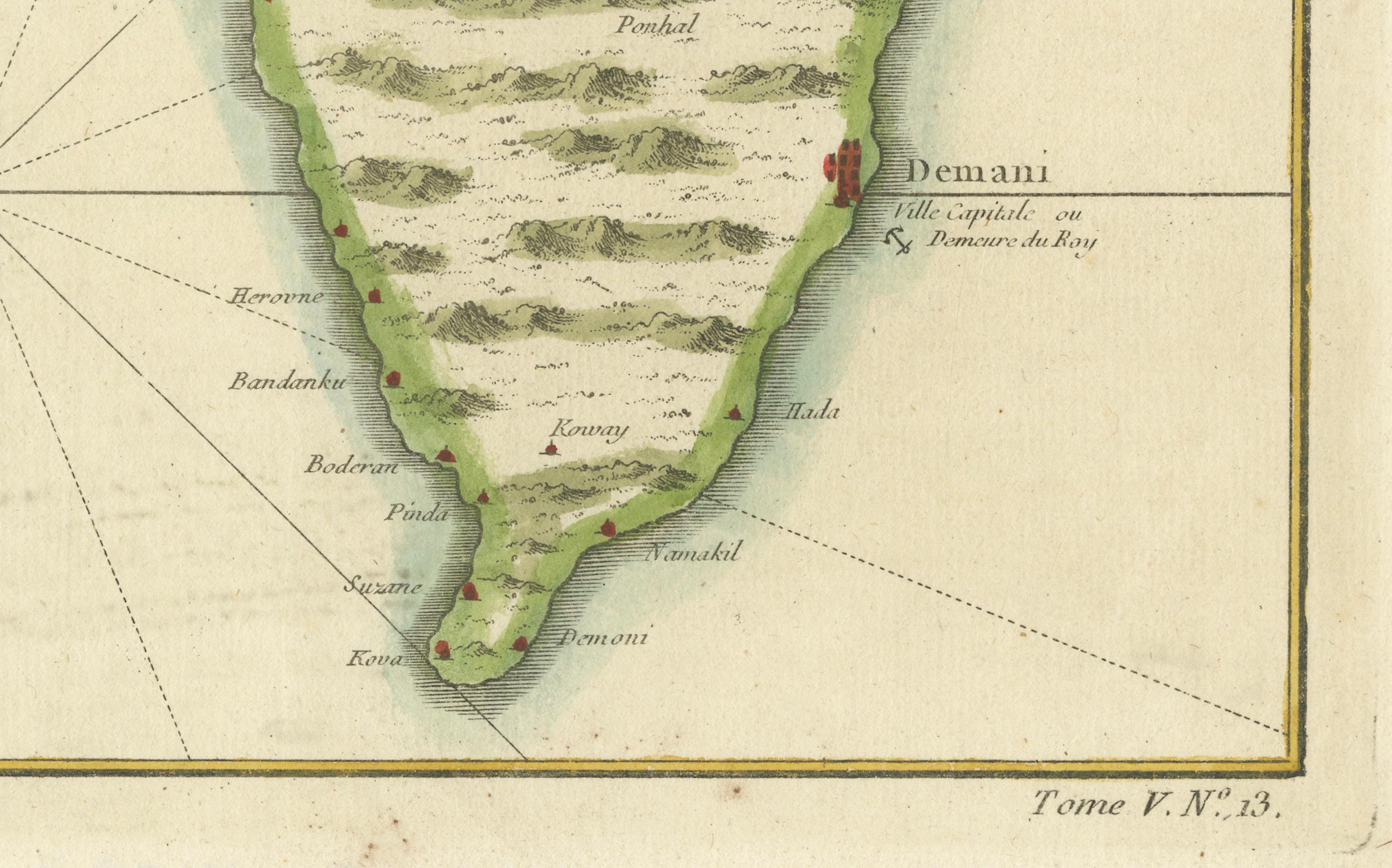 Anjouan Island, Comoros – French Naval Sea Chart by Bellin, c.1765