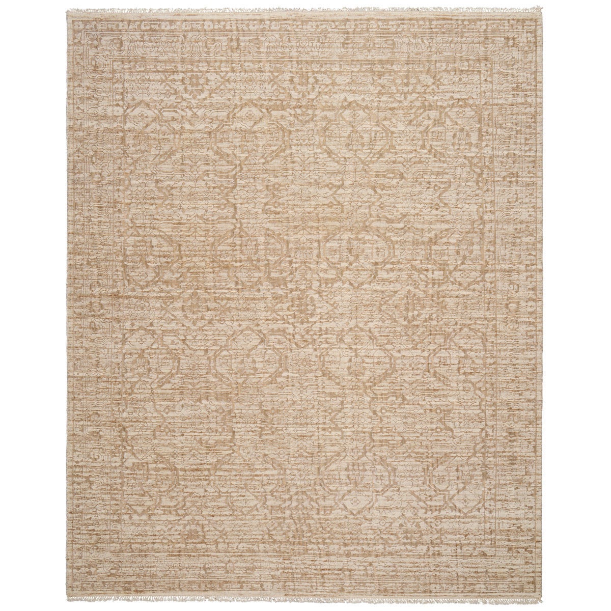 Ankara Handgeknüpfter Teppich aus Wolle in Sand, 9x12' im Angebot