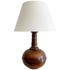 Ankara Hand Turned Walnut Wood Lamp