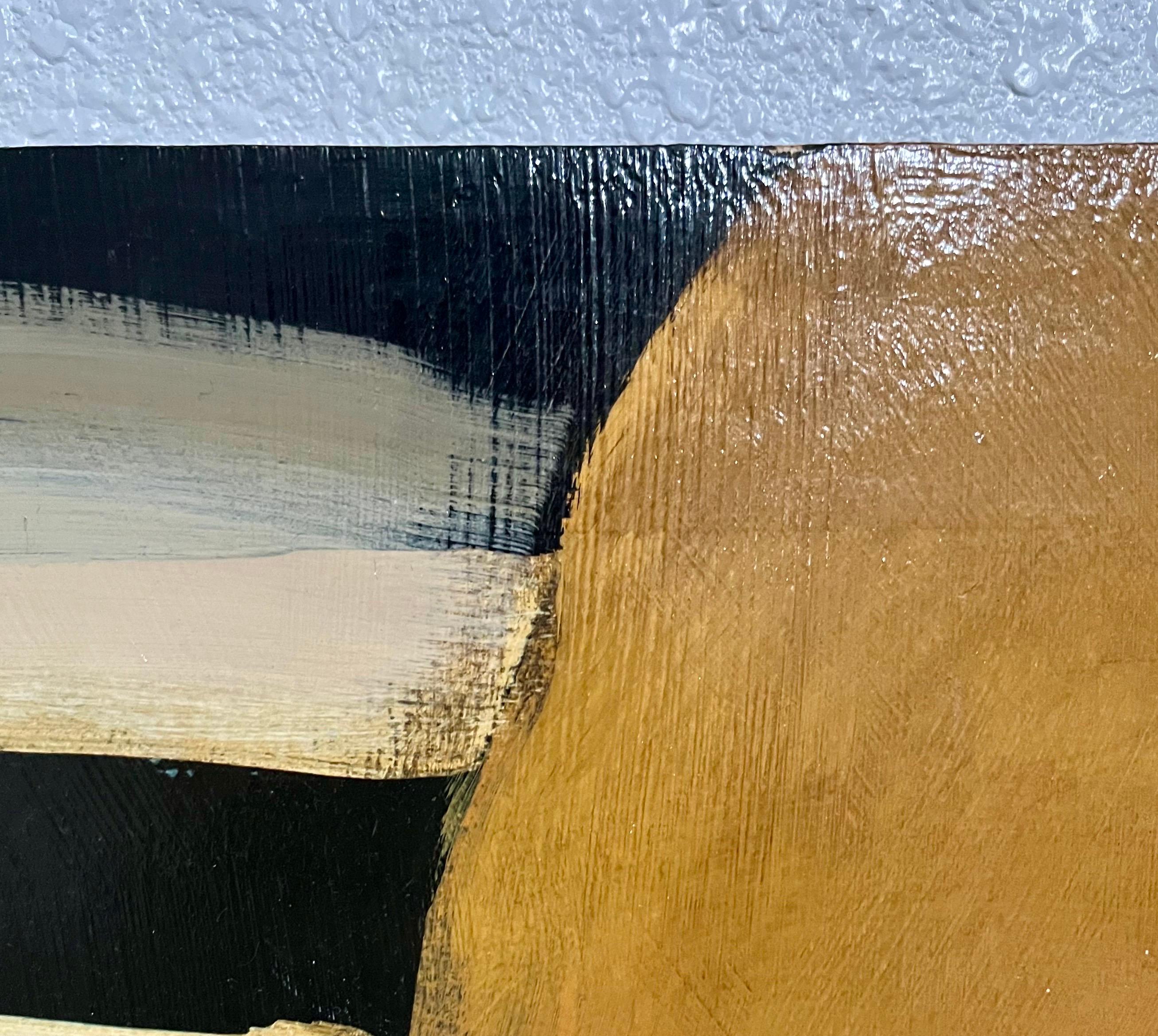 Pittura ad olio modernista a collage a tecnica mista con resina Anke Schofield 3