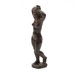 Anker Hoffmann Escultura de bronce patinado de una figura femenina desnuda de pie, 1956