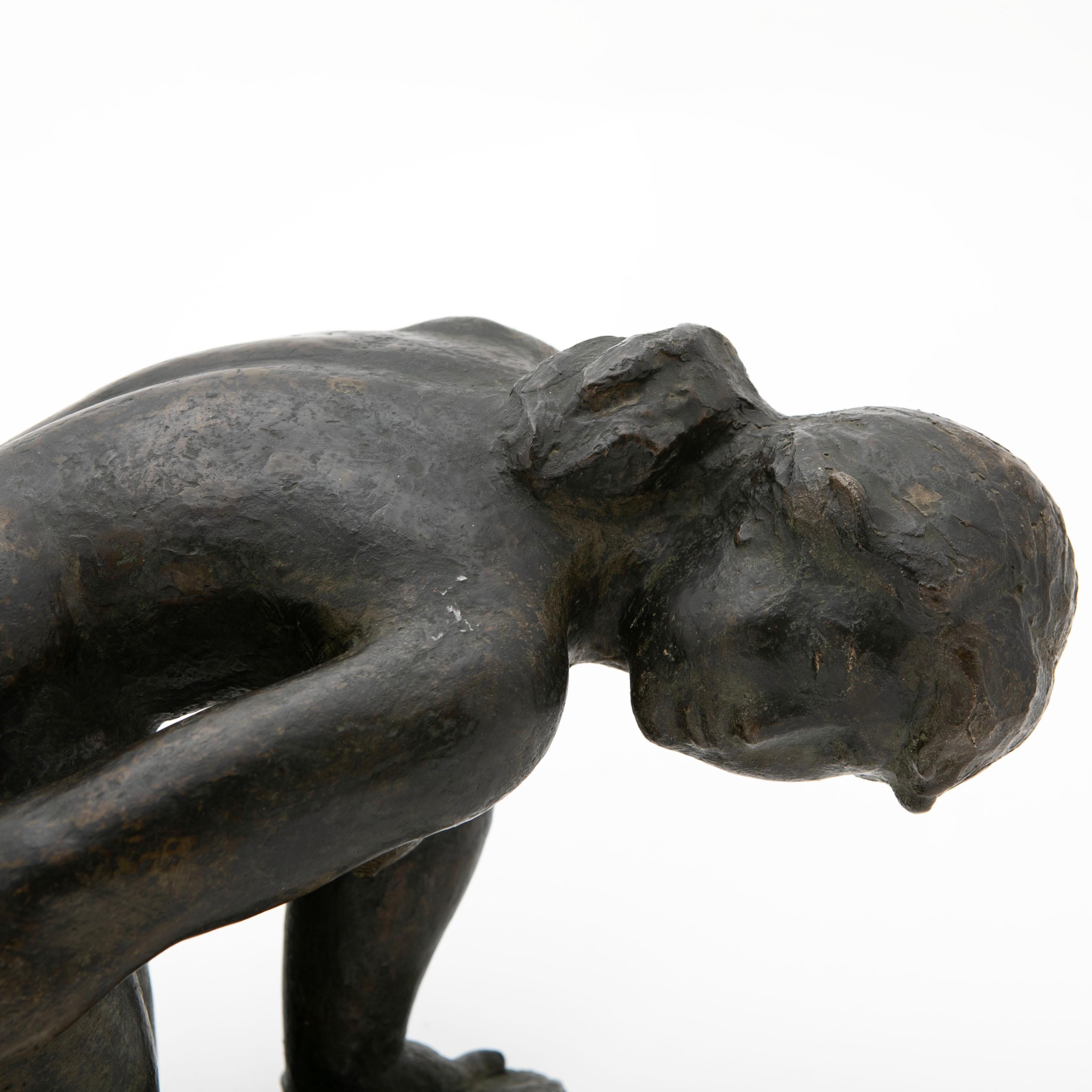 Modern Anker Hoffmann, woman in dark patinated bronze For Sale