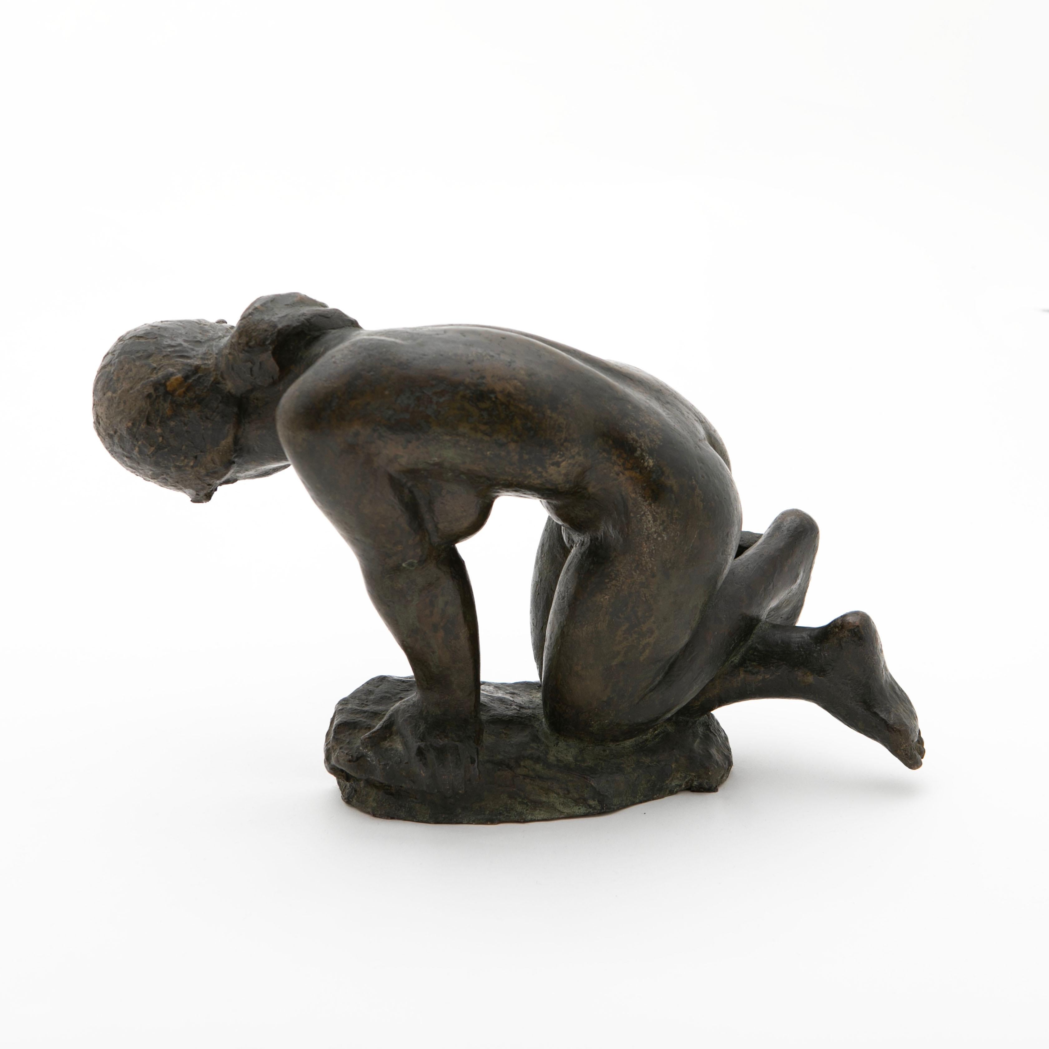 20th Century Anker Hoffmann, woman in dark patinated bronze For Sale