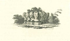 Heads of Women - Original Etching by Anker Smith - 1810