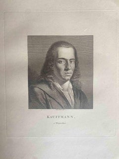 Antique Portrait of Kauffmann - Original Etching by Anker Smith - 1810