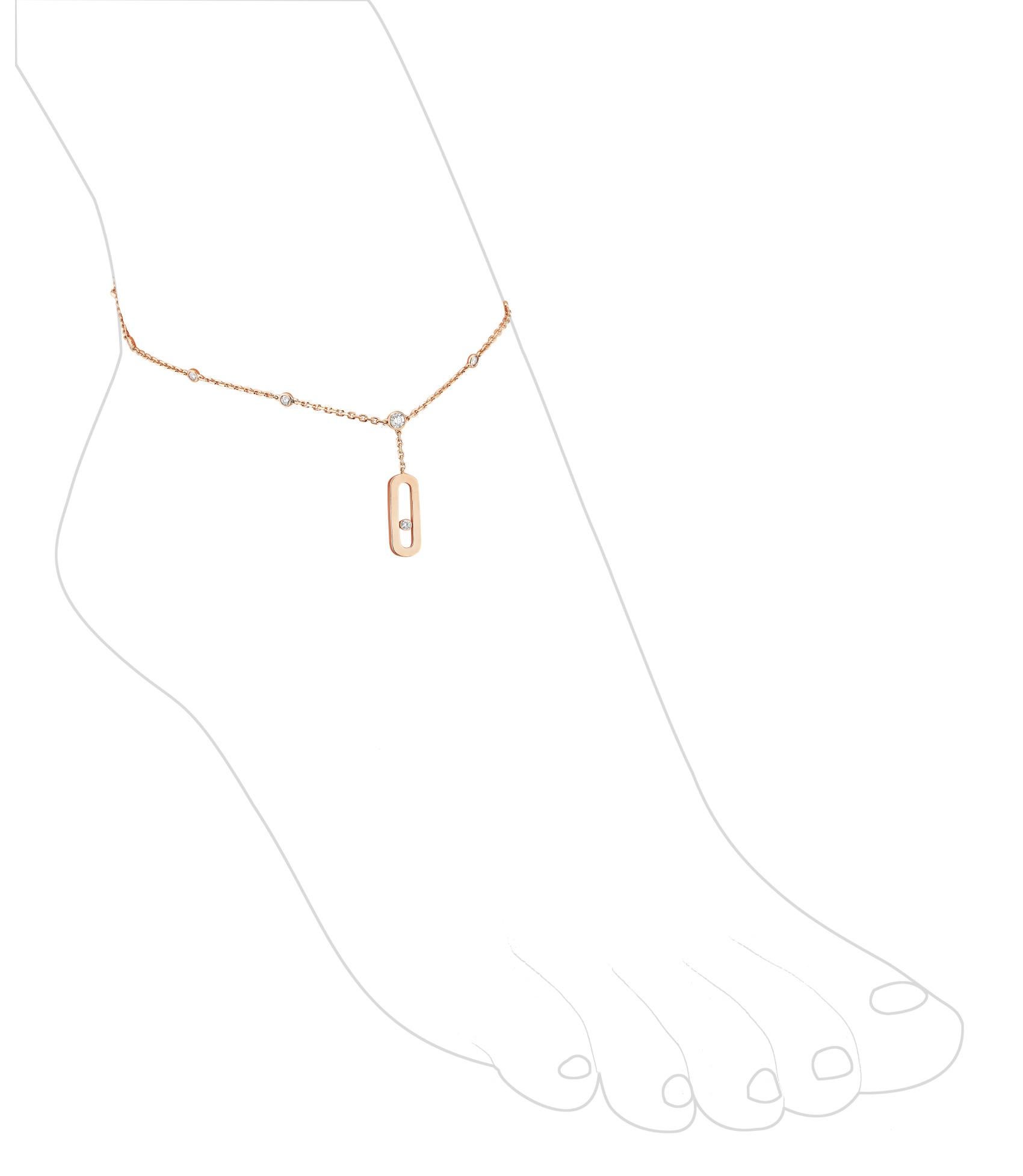 Glamorous yet understated, diamond ankle bracelets are making a comeback. 

The perfect way to embody the famous Californian look, in which fashion and coolness are one and the same, the pink gold diamond ankle bracelet reigns supreme in current