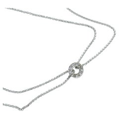 Anklet with Diamonds in Fine White Gold