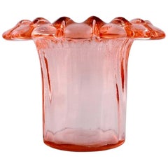 Ann and Göran Wärff for Kosta Boda, Large Krimolin Vase in Pink Art Glass