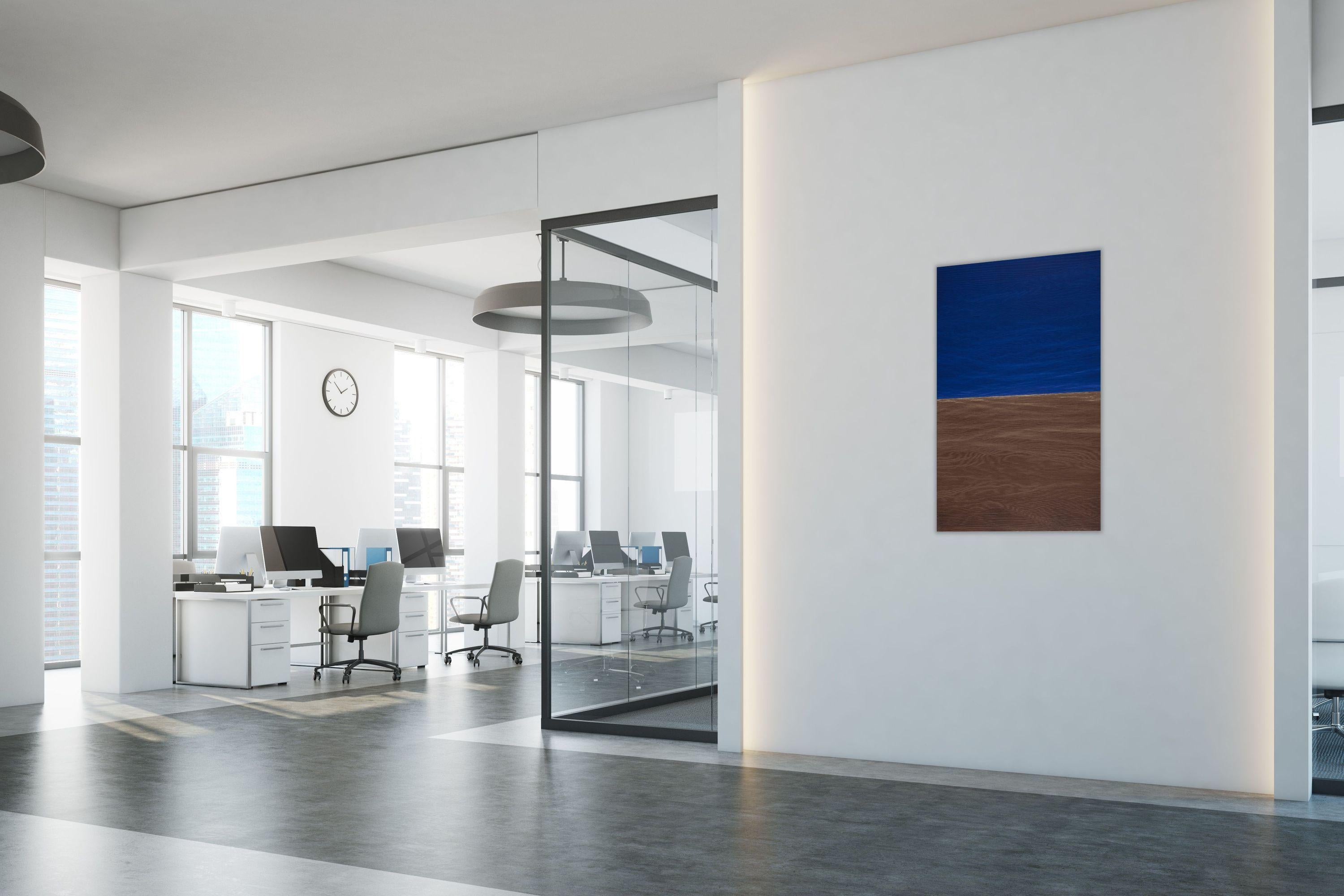 Spirit of Place VII, serigrafia astratta contemporanea di colore blu - Print di Ann Aspinwall