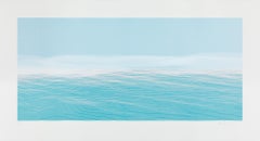 Caligo III – Serene Ocean Horizon Print In Blues With Subtle Linear Details