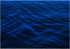 Castello – Abstract Ocean Wave Screenprint Seascape In Blue, 35 x 50 in