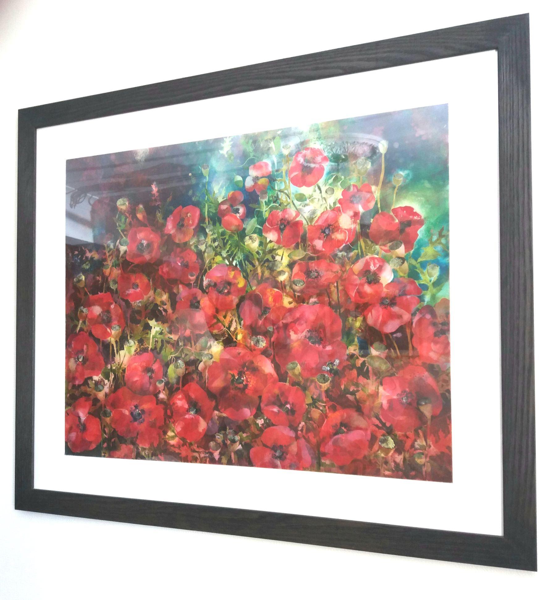 Ann Bridges, Late Afternoon Sunshine (poppies), Art floral, Art abordable en vente 1