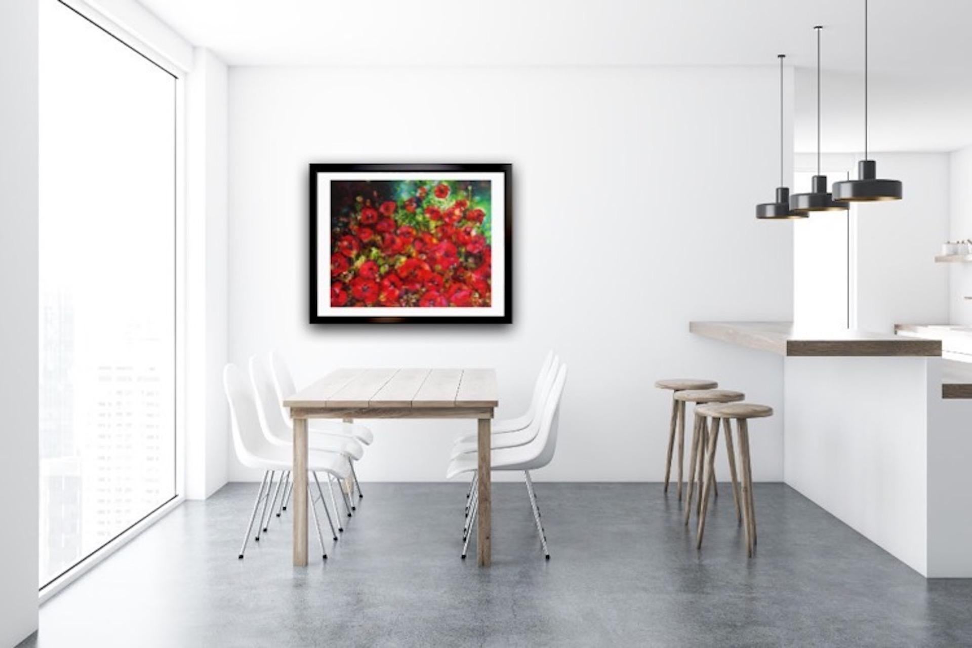 Ann Bridges, Late Afternoon Sunshine (poppies), Art floral, Art abordable en vente 4