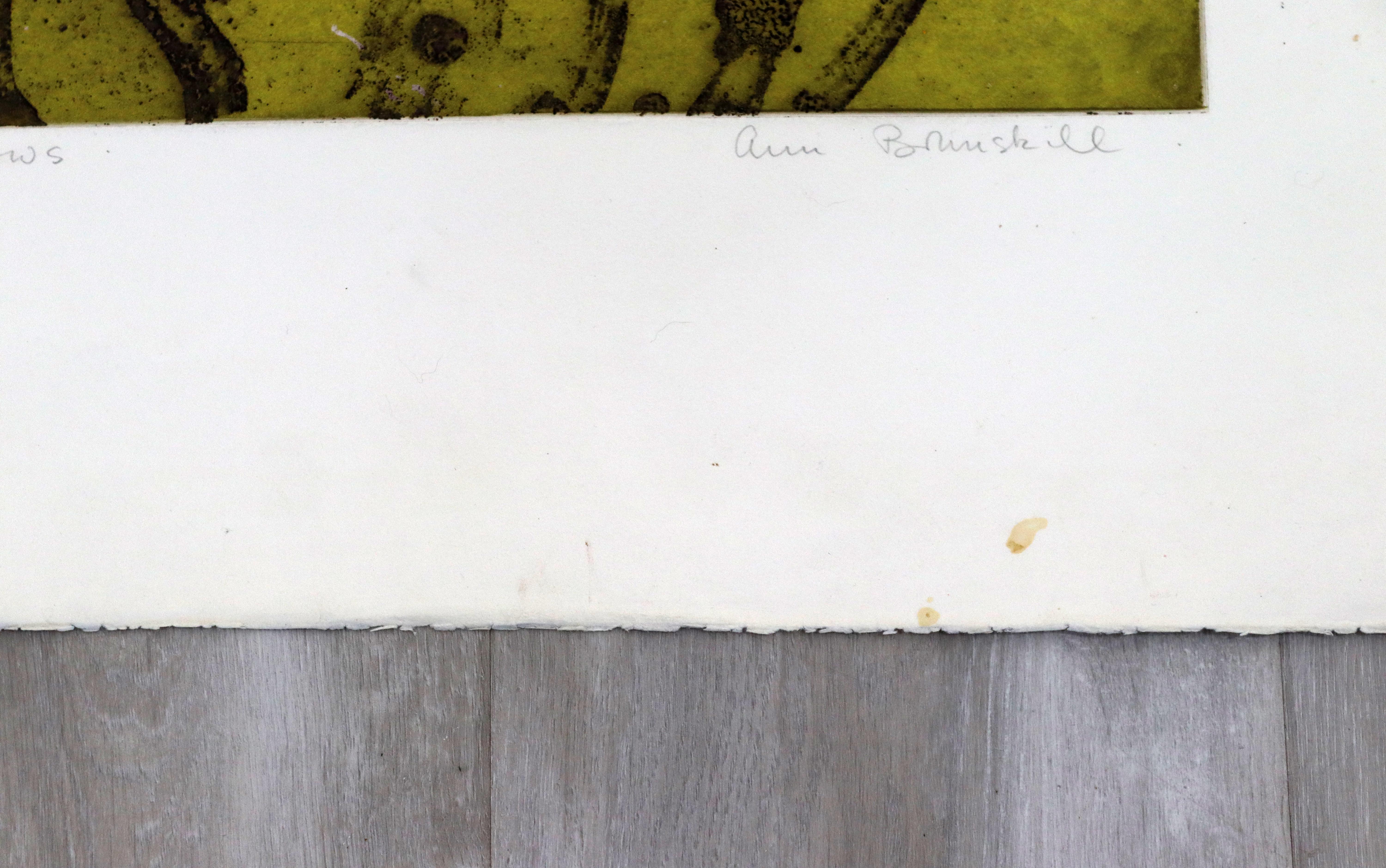 Paper Ann Brunskill Shadows Purple/Green Modern Abstract Serigraph Unframed For Sale
