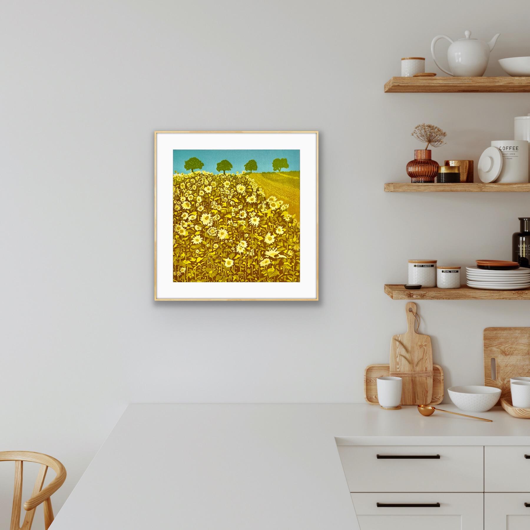 Campo di girasoli, Stampa d'arte, Paesaggio, Albero, Nature, Floreale in vendita 4