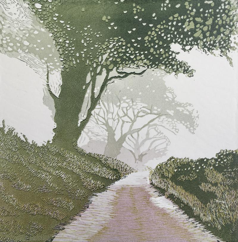 After the Rain und Bäume im Nebel – Print von Ann Burnham