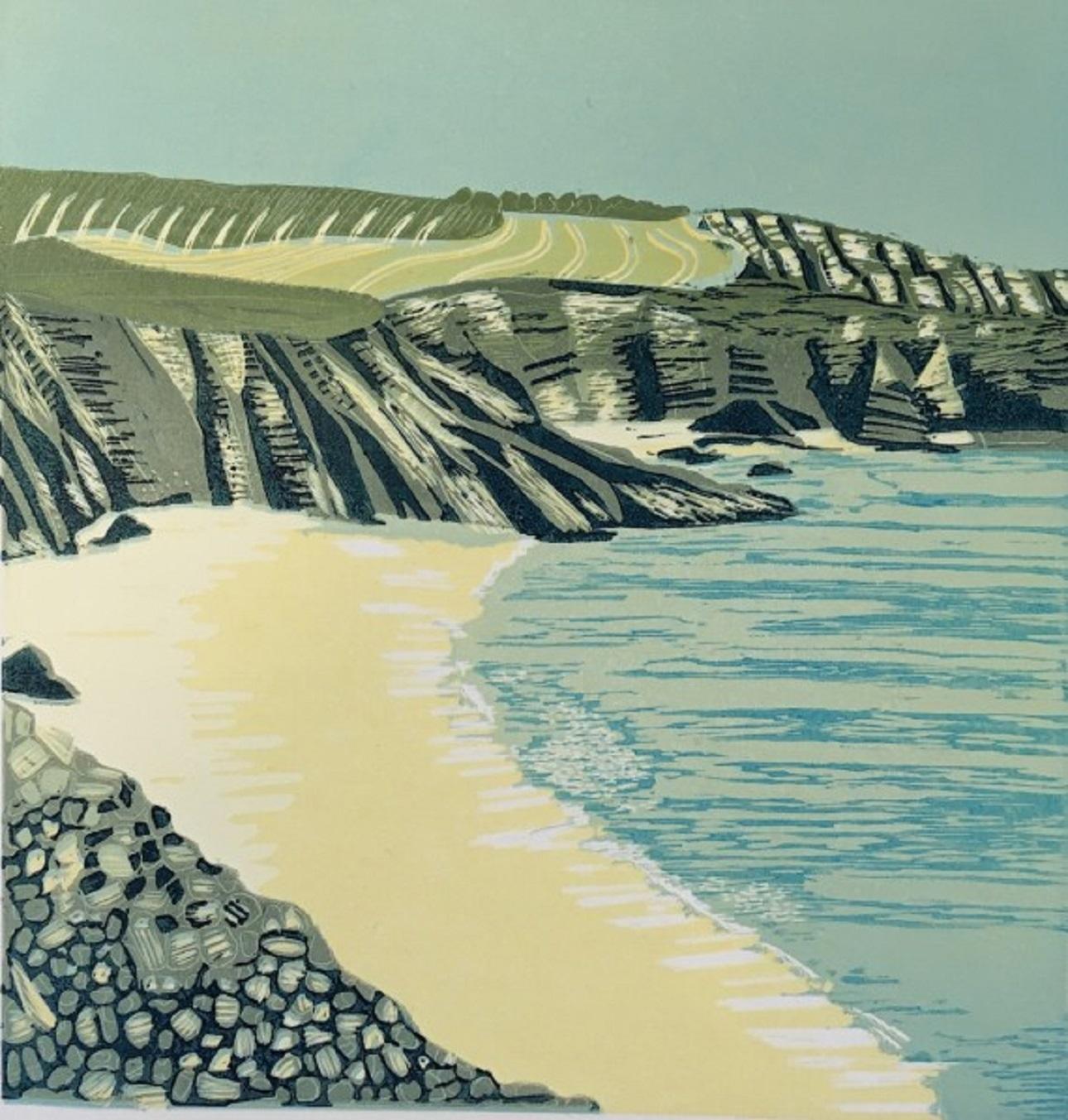 Ann Burnham Landscape Print - By the Seaside, Limited edition seascape print