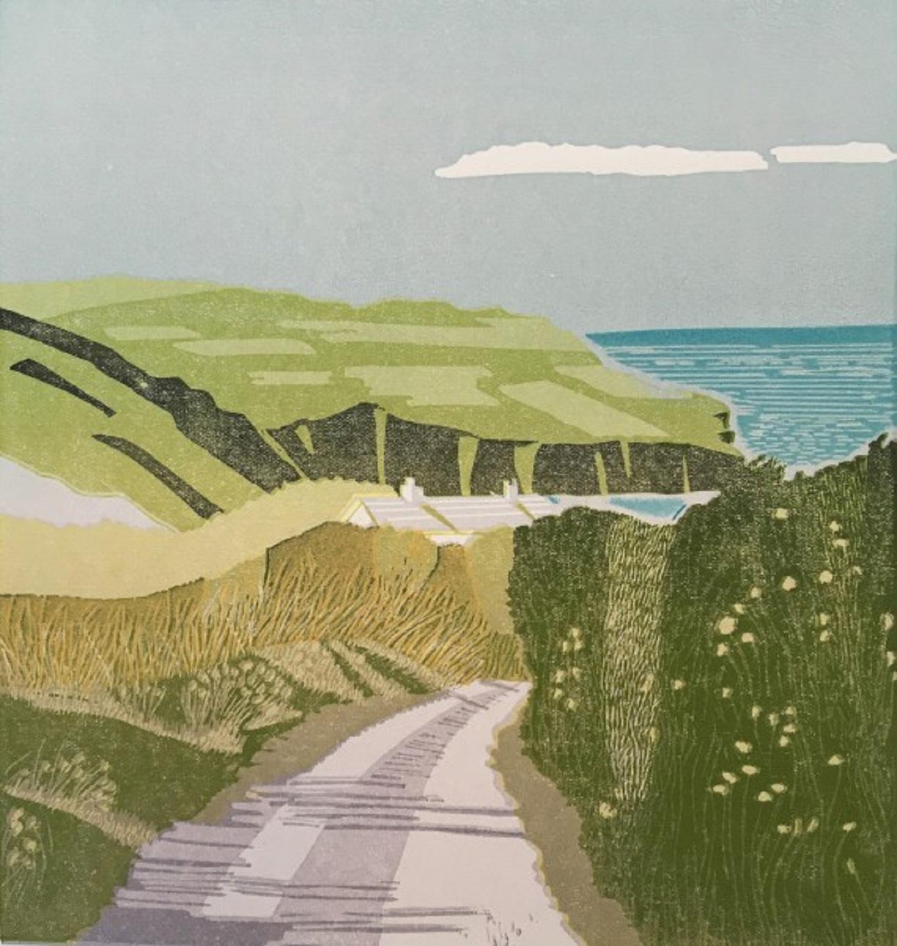 Ann Burnham Landscape Print - House by the Sea, Limited edition landscape and seacsape art
