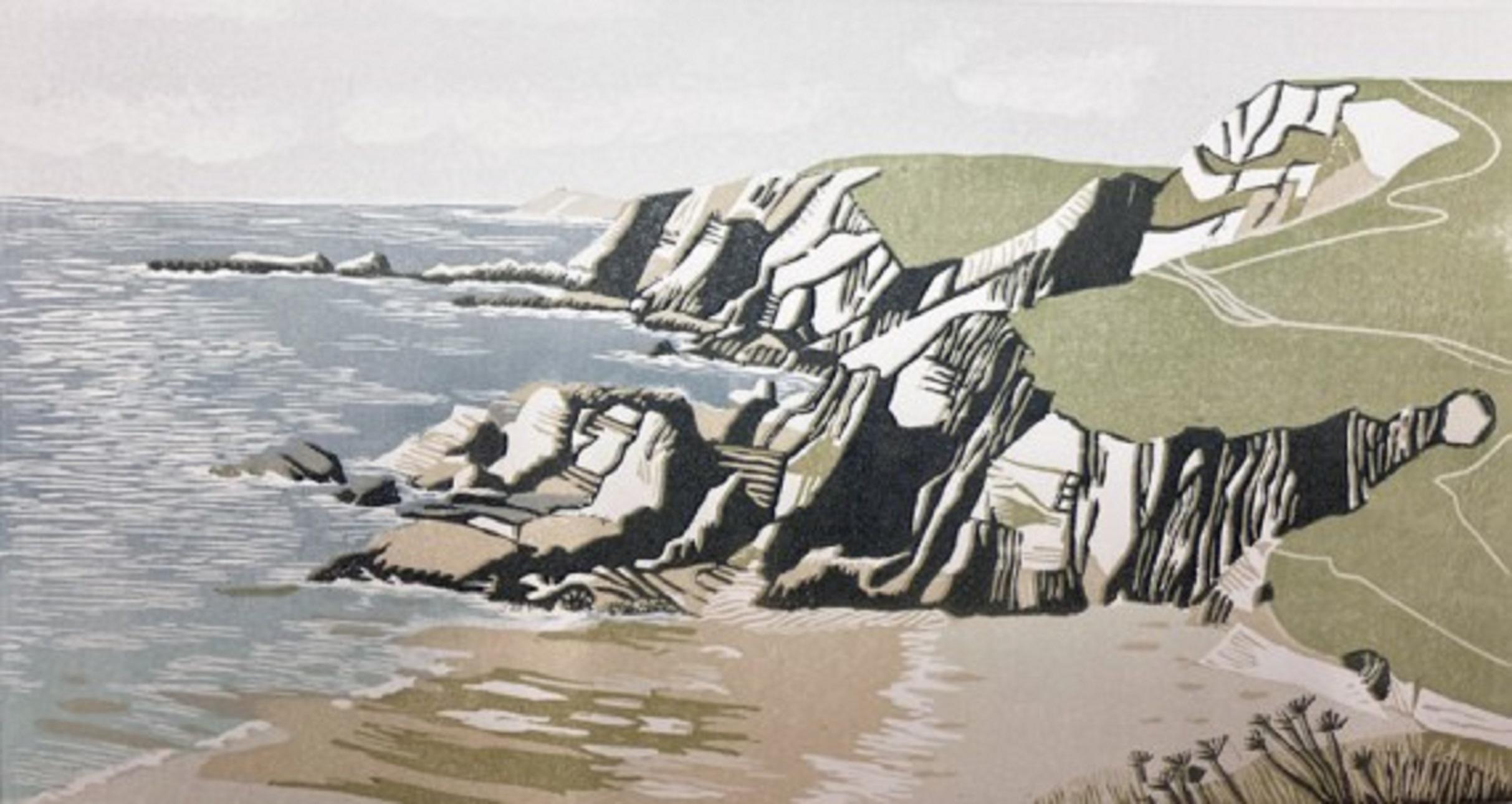 Ann Burnham Landscape Print - Secret Coves, Limited edition landscape and seascape 