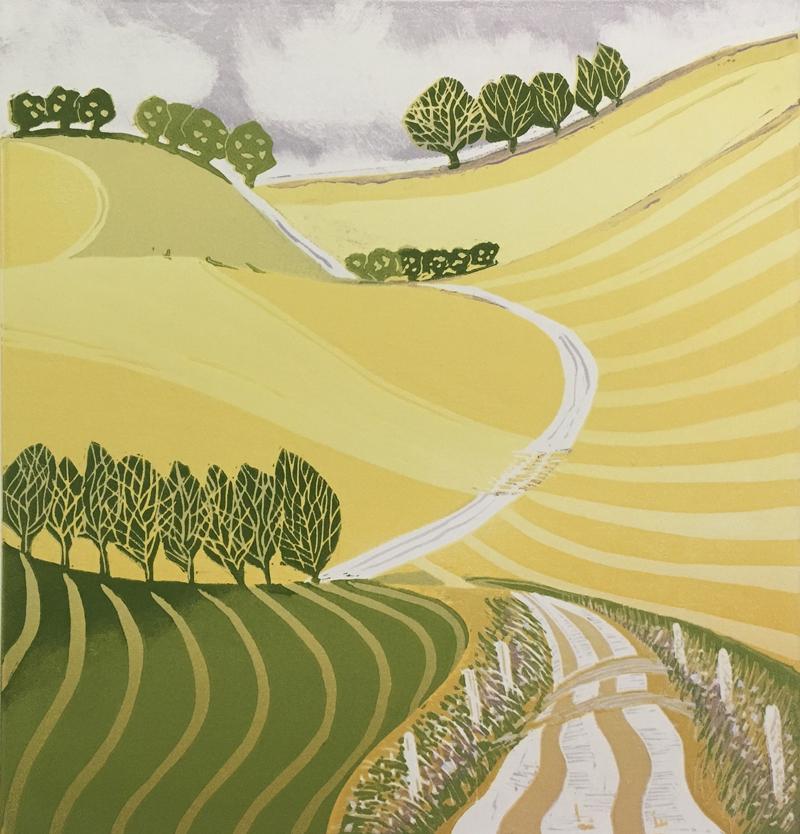 The Fields of Gold, By the Seaside and House by the Sea - Contemporary Print by Ann Burnham