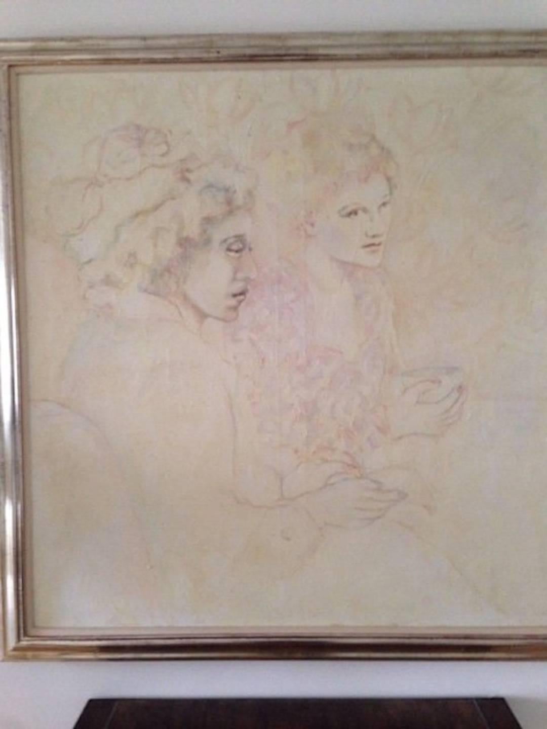 Ann Chernow Portrait Painting - Two Women Drinking Tea