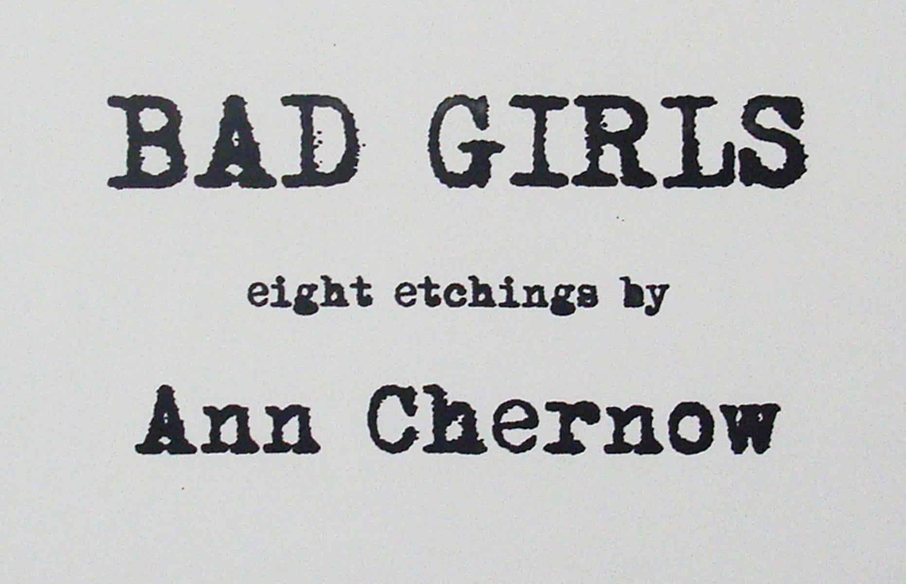 Ann Chernow, « Bad Girls Folio of Eight Etchings », 2015, papier chiffon, gravure à l'eau-forte