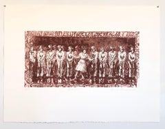 Gravure colorée à la main, légendes d'Hollywood, eau-forte et peinture à l'aquarelle