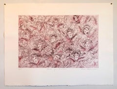 Gravure colorée à la main, légendes d'Hollywood, eau-forte et peinture à l'aquarelle