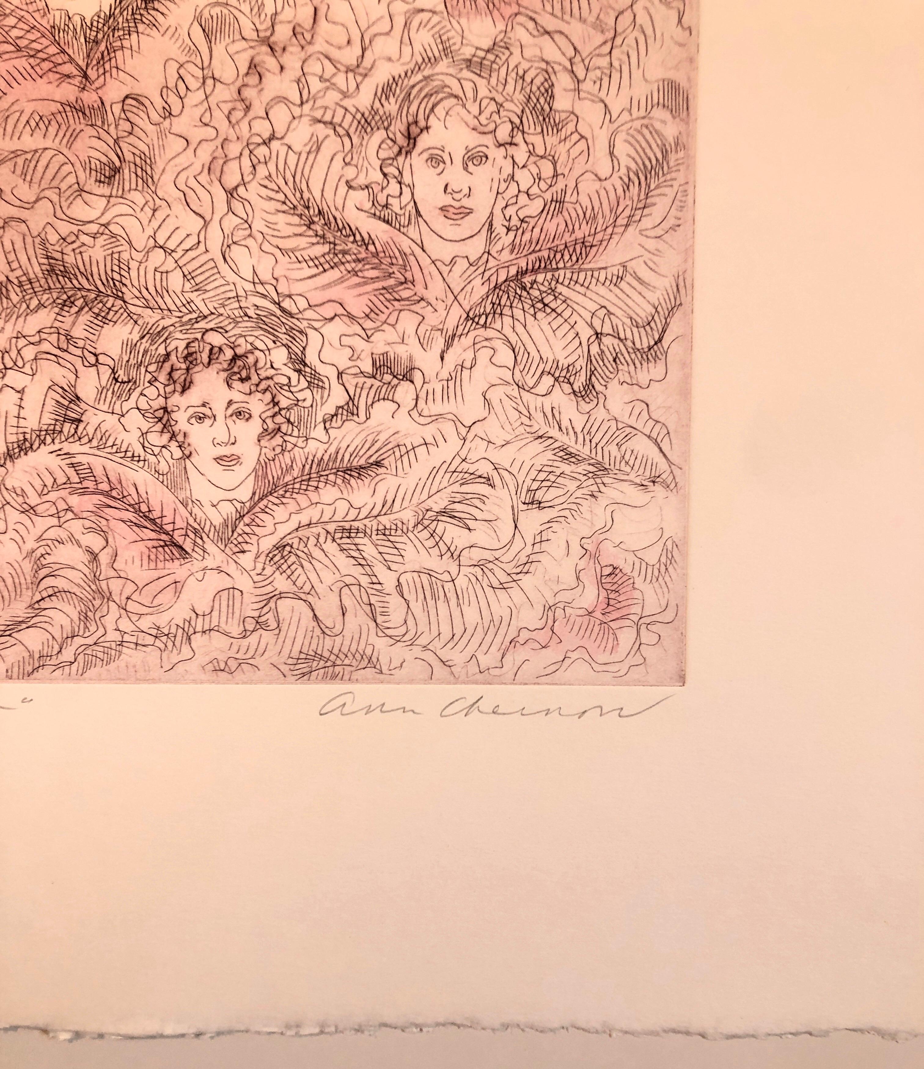 Titulado: Birds of a Feather
Aguafuerte de Ann Chernow (Connecticut, 1936). Firmado a mano con 