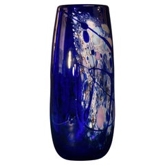 Ann Concoran for Nourot Studio Cobalt Blue Vase California Art Glass