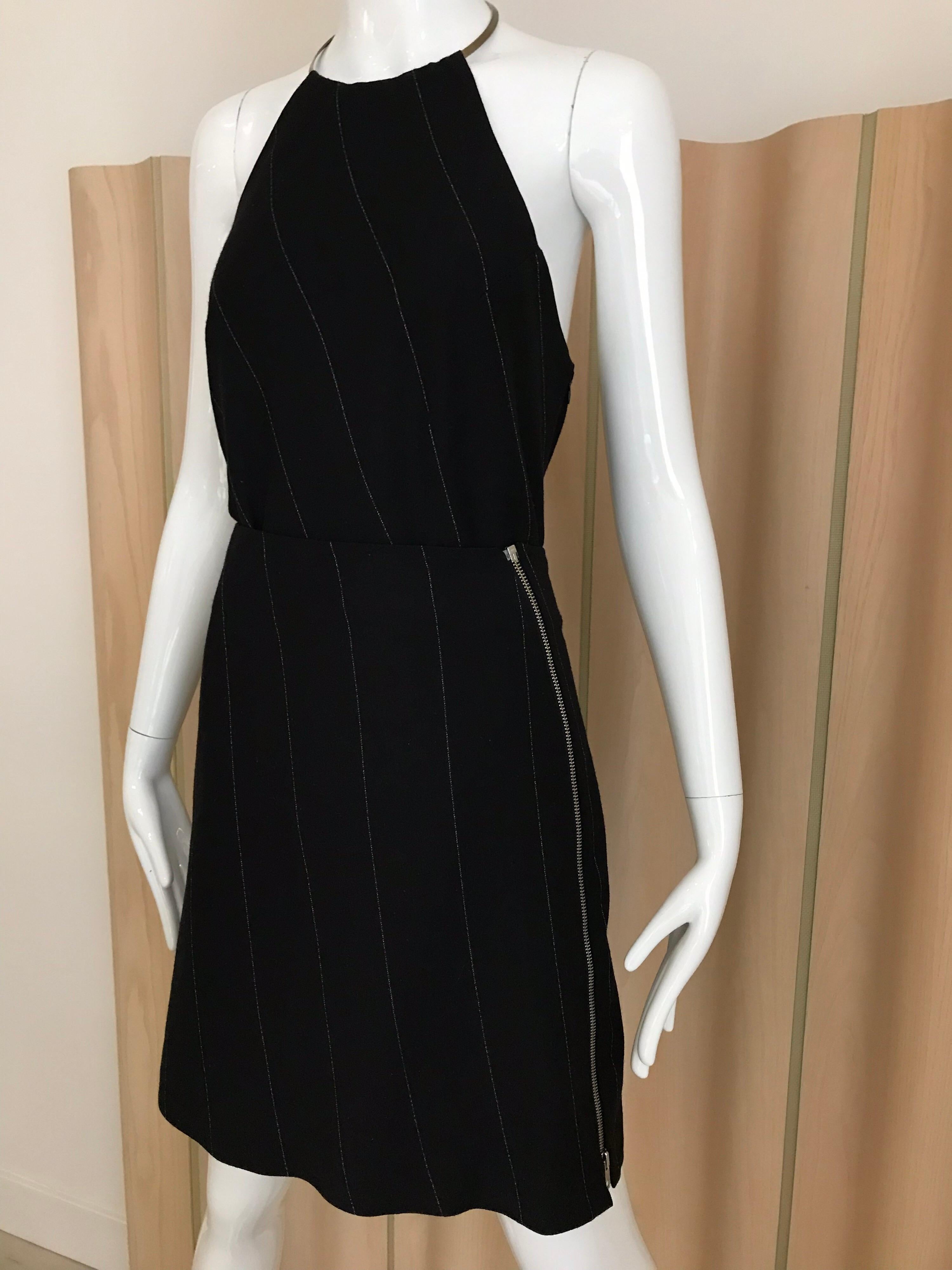 Black Ann Demeluemeester Wool Halter Top and Skirt Set For Sale
