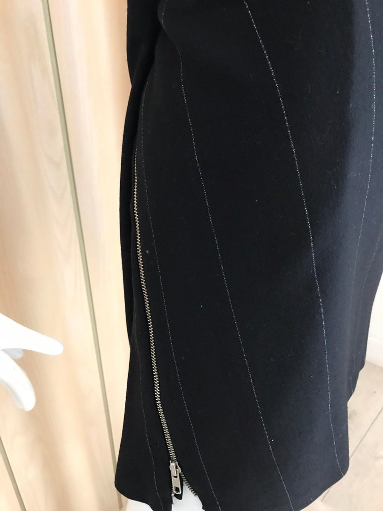 ANN DEMULEUMEESTER wool striped suit with wrap skirt