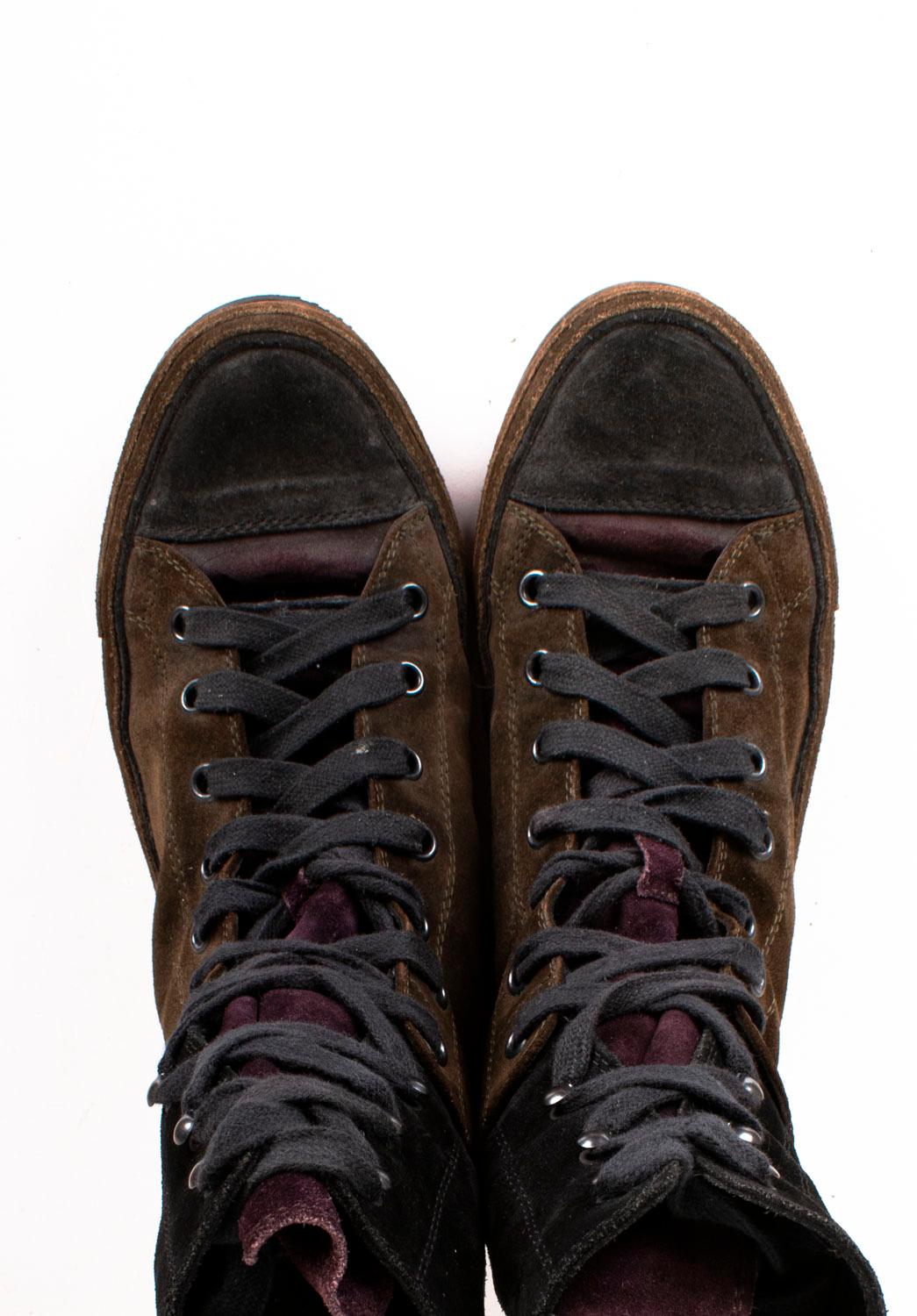 Ann Demelumeester Men Shoes Suede Leather Size EUR42, UK7 ½, USA 8 1/2 In Good Condition For Sale In Kaunas, LT