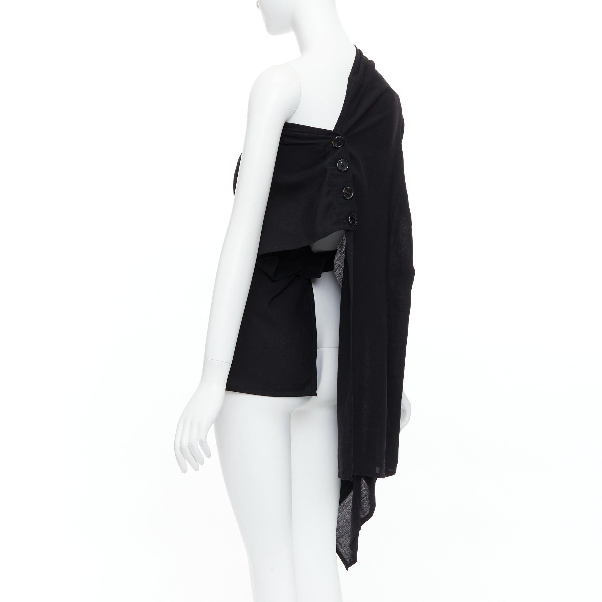 ANN DEMEULEMEESTER 100% fleece wool black asymmetric draped top FR36 S
Reference: YIKK/A00121
Brand: Ann Demeulemeester
Designer: Ann Demeulemeester
Material: Wool
Color: Black
Pattern: Solid
Closure: Button
Extra Details: Can be draped freely.
Made