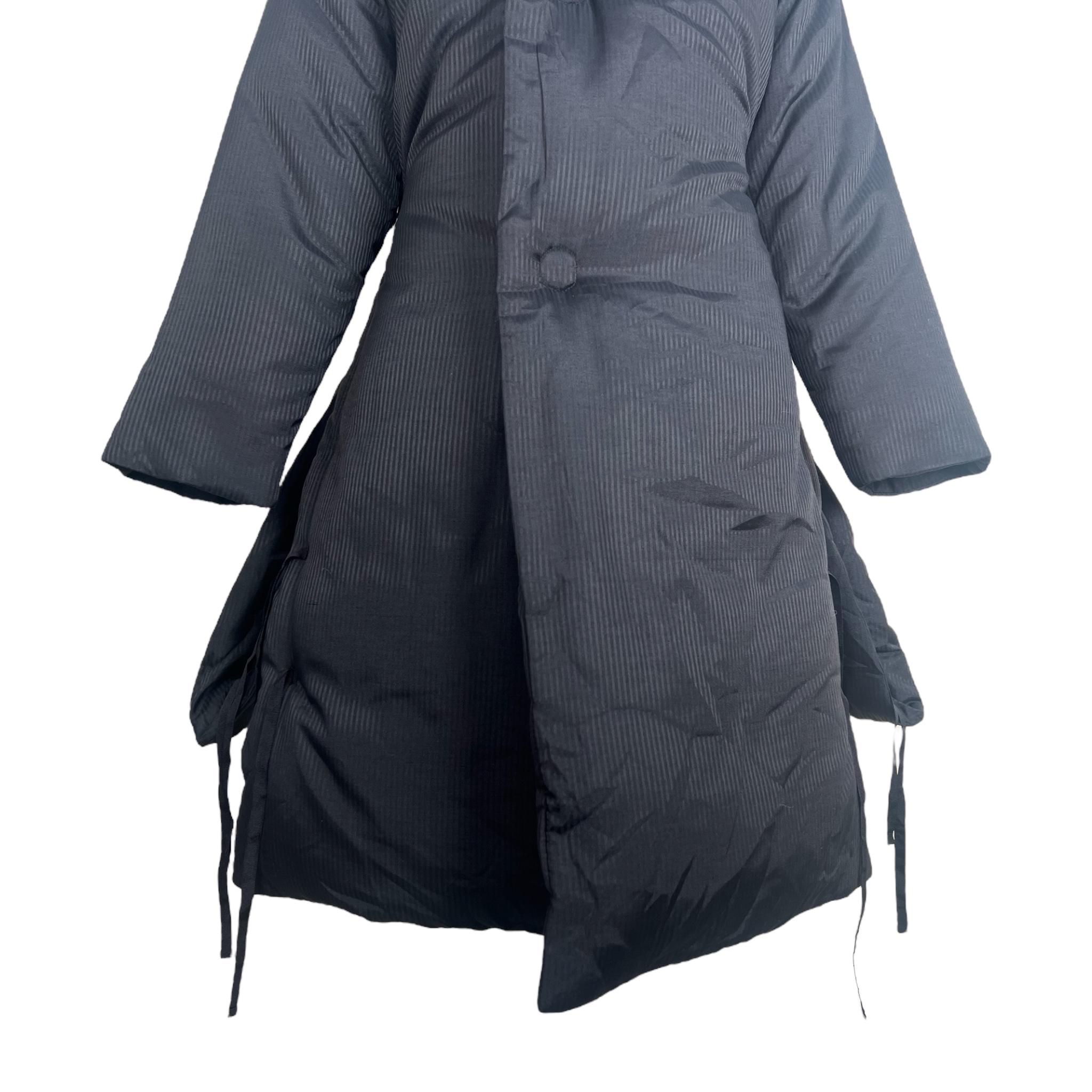 Nero Ann Demeulemeester 1990's Black Cotton Avant Garde Down Jacket in vendita