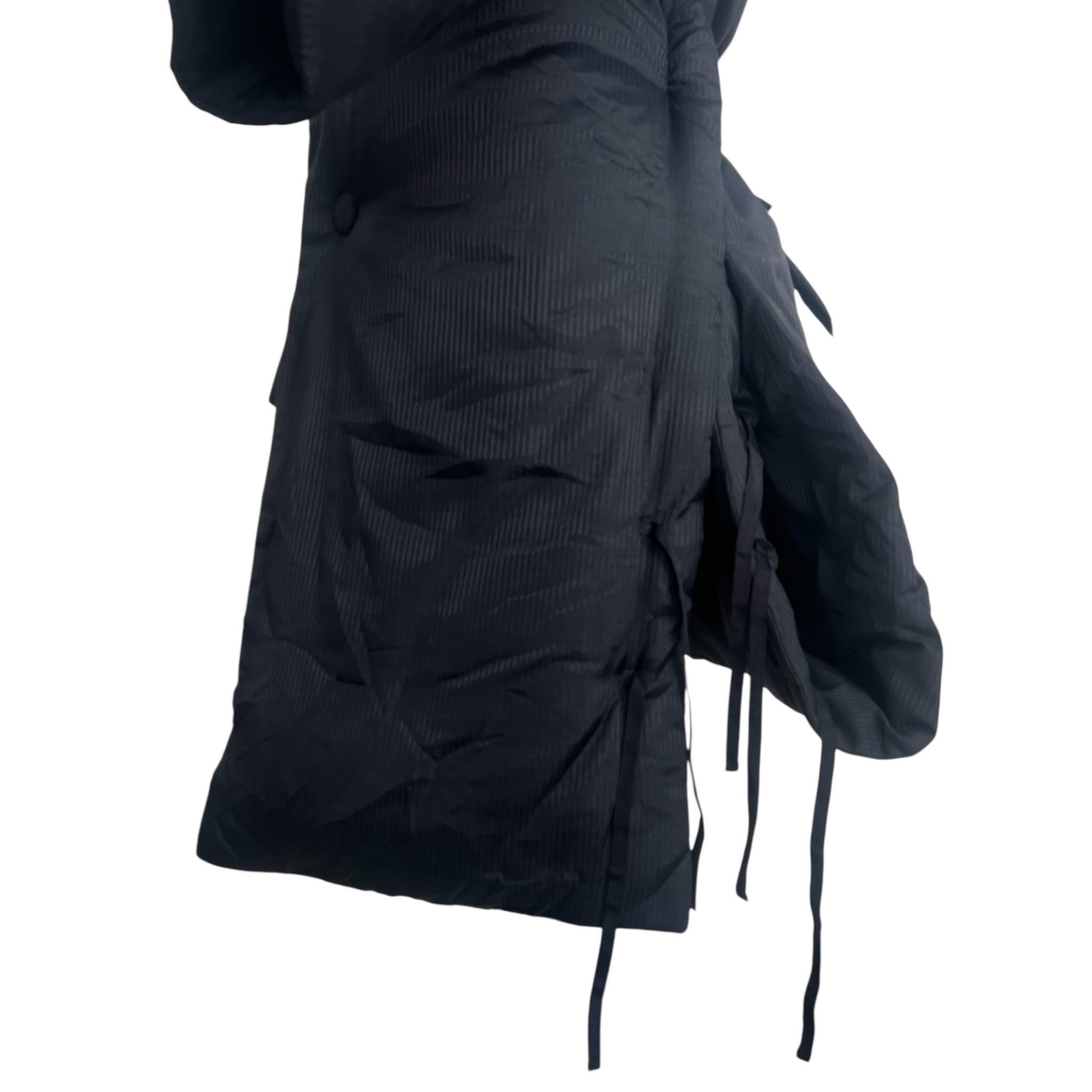 Ann Demeulemeester 1990's Black Cotton Avant Garde Down Jacket in vendita 2