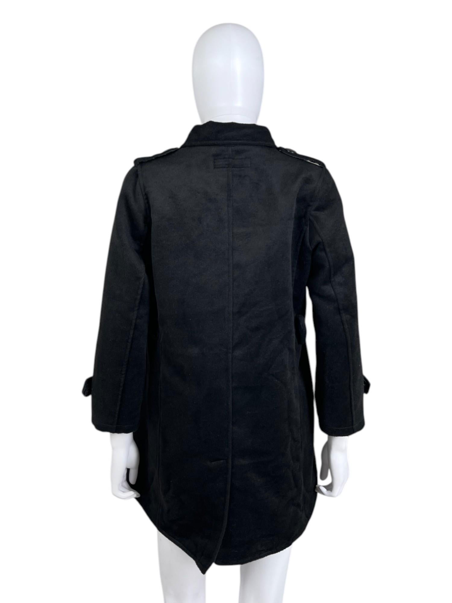 Ann Demeulemeester 2000's Black Button Up Wool Coat In condizioni ottime in vendita a Caserta, IT