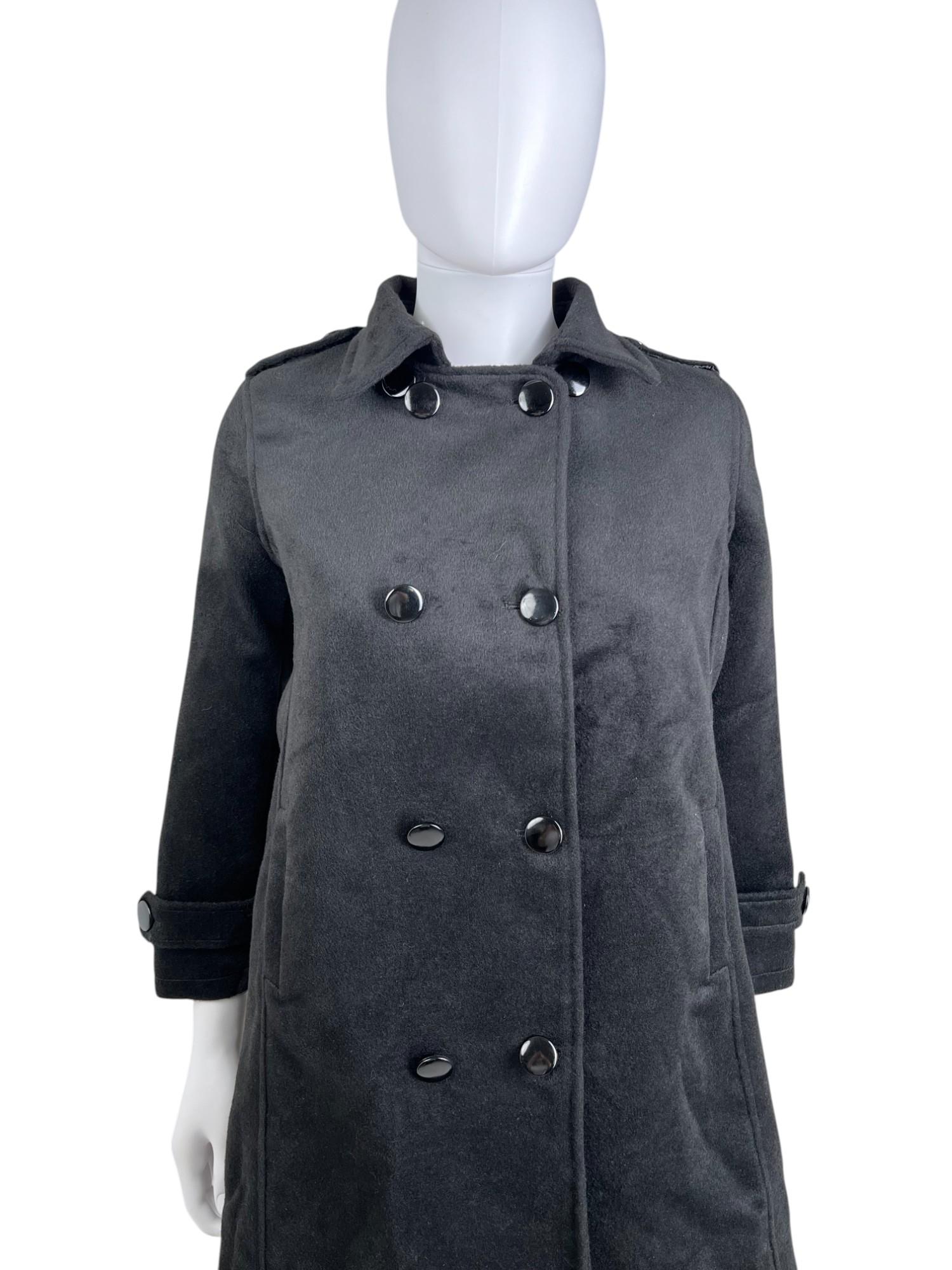 Donna Ann Demeulemeester 2000's Black Button Up Wool Coat in vendita