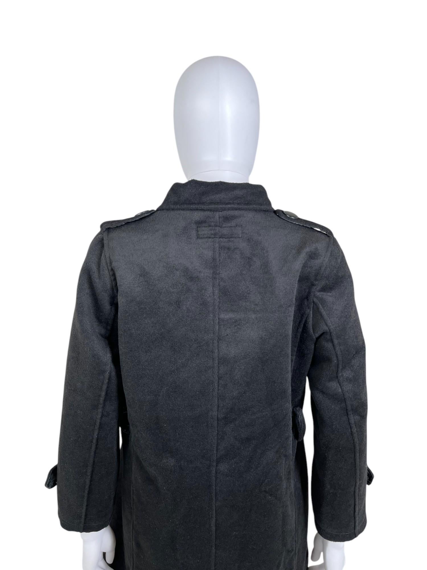 Ann Demeulemeester 2000's Black Button Up Wool Coat in vendita 4