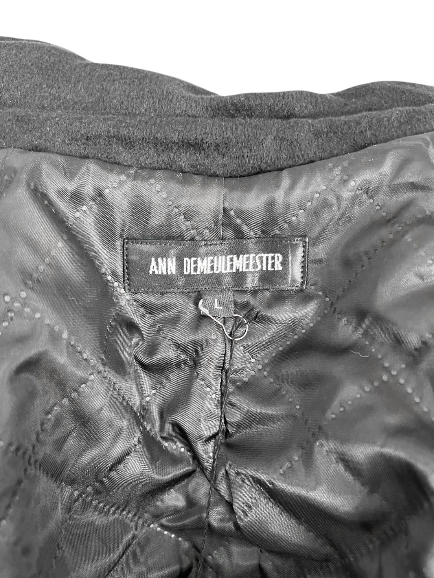 Ann Demeulemeester 2000's Black Button Up Wool Coat in vendita 5